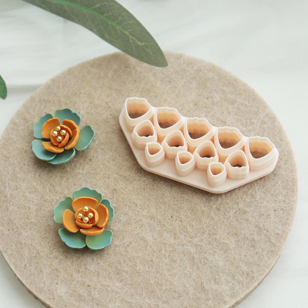 Peony Petal Clay Cutter | Polymer Clay Mold for Floral Earrings & Jewelry Making