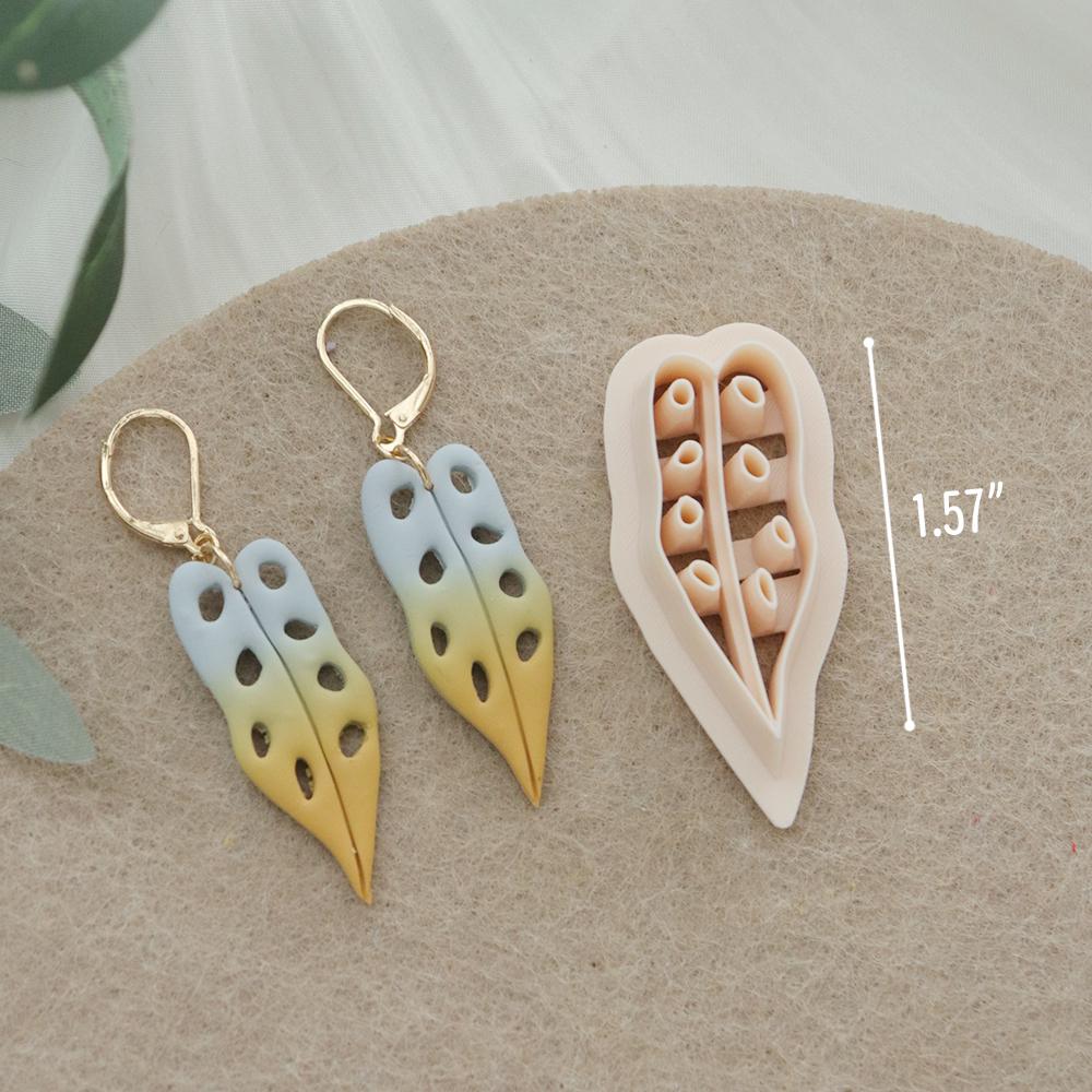 Tropical Leaf Polymer Clay Cutter: Botanical Jewelry Mold