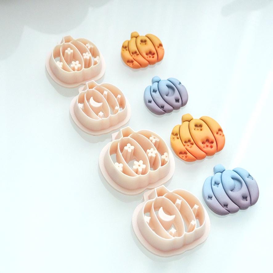 Pumpkin Polymer Clay Cutter Set for Halloween Earrings and Fall Jewelry Making