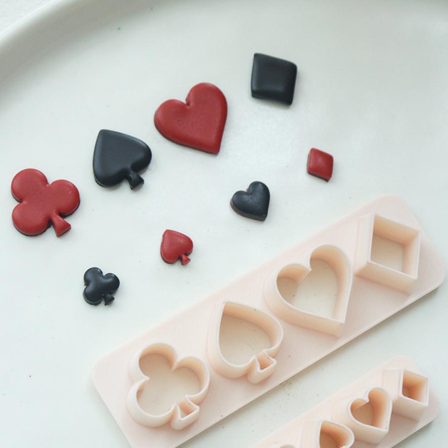 Playing Card Symbol Polymer Clay Cutter Set for Jewelry Making and DIY Crafts