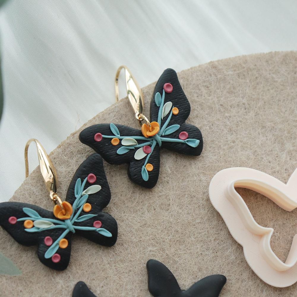 Minimalist Butterfly Clay Cutter | Geometric Mold for Polymer Clay Jewelry