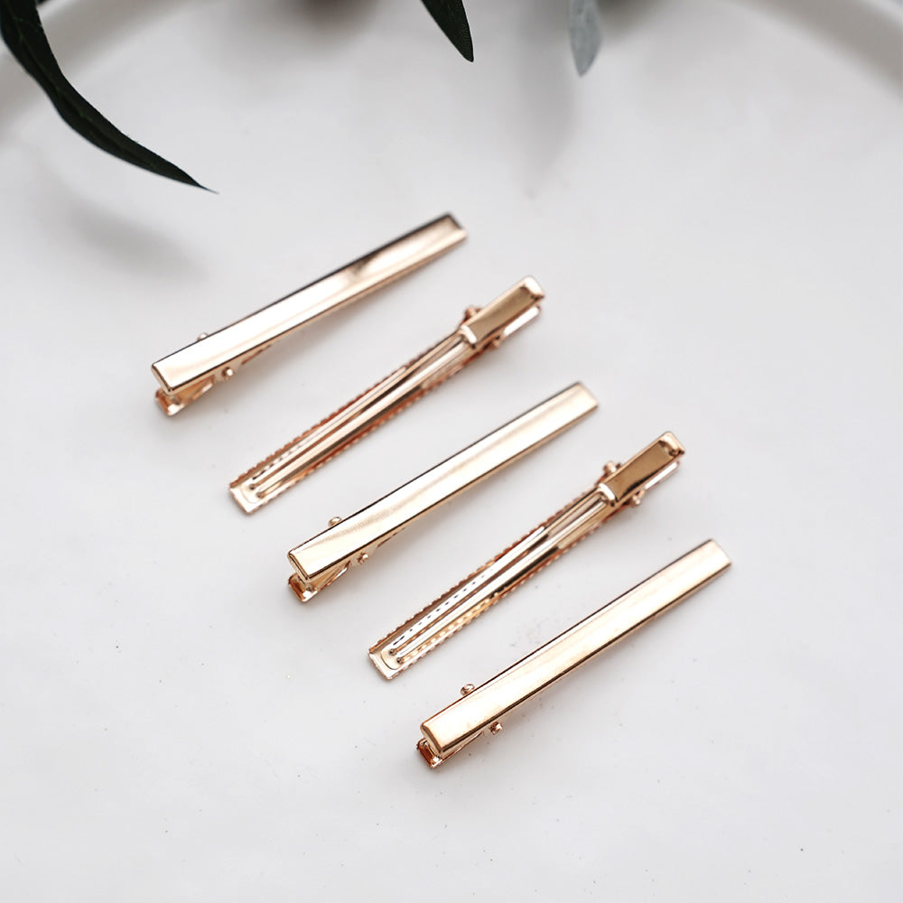 Gold Thin Barrette Hair Clip Blanks