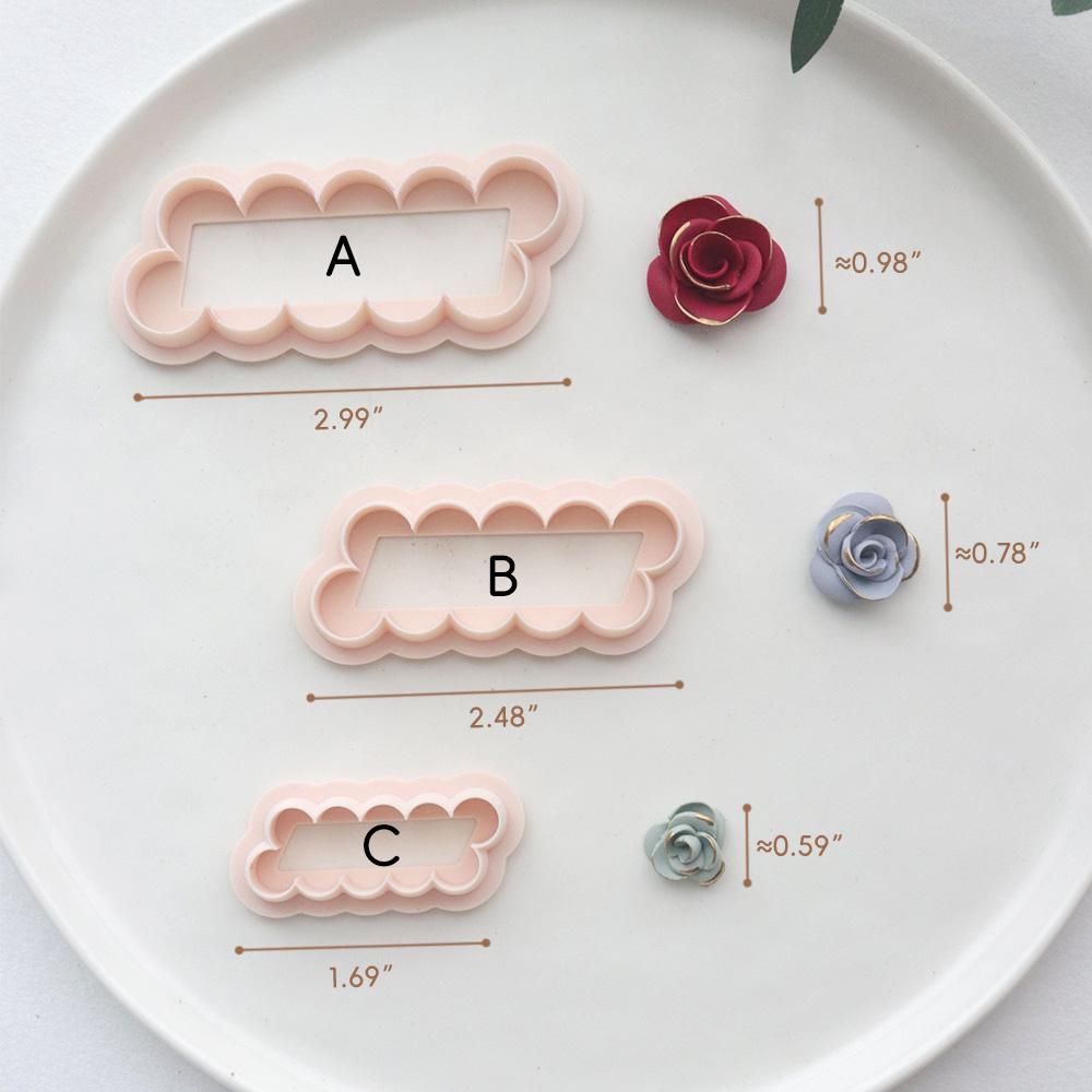 3D Rose Petal Polymer Clay Cutter - Flower Earrings & Decor
