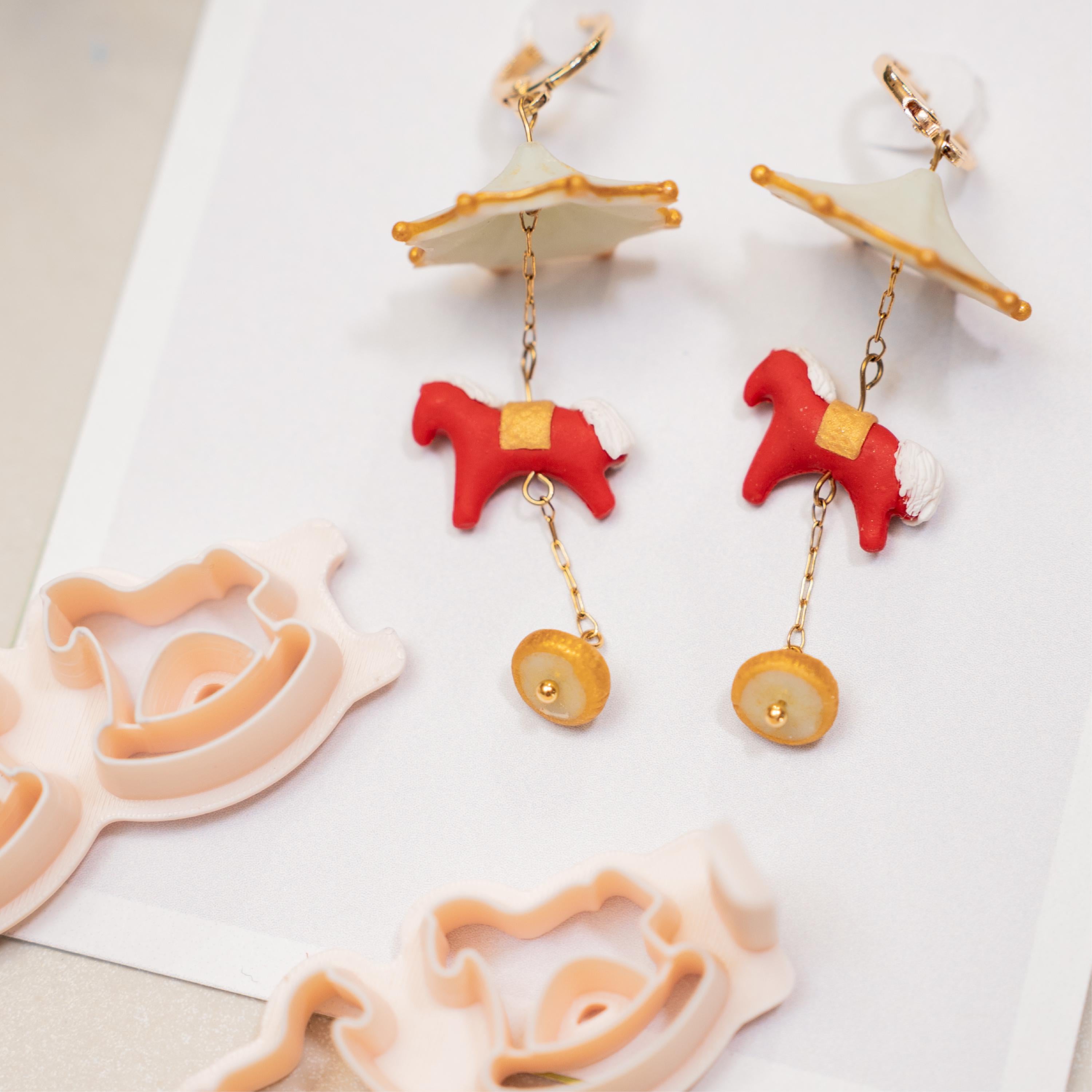 Rocking Horse Polymer Clay Cutter Set: Carousel Inspired Earrings & Charms
