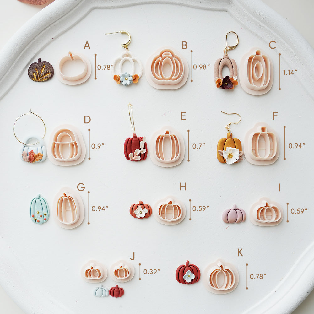 Pumpkin Polymer Clay Cutters – 11 Designs