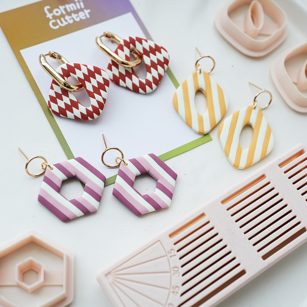 Organic Geometric Earring Polymer Clay Cutters | 6 Shapes