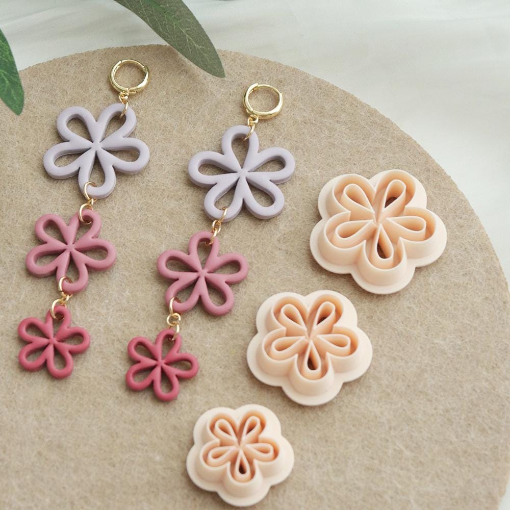 Five Petal Flower Clay Cutter | Polymer Clay Mold for Earrings & Jewelry Making