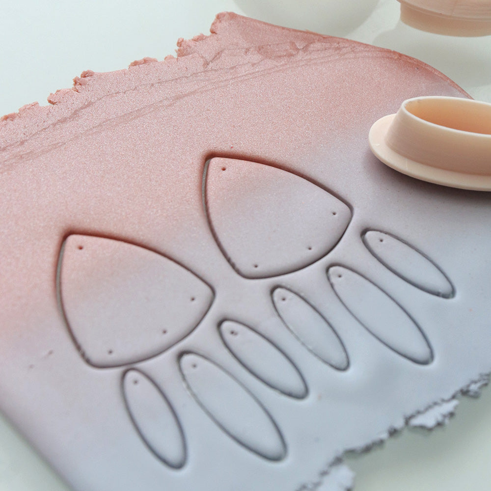 Drop Shape Polymer Clay Cutter Set with Hole Guides | Dangle Earring Cutter | Teardrop Clay Mold | Polymer Clay Tools