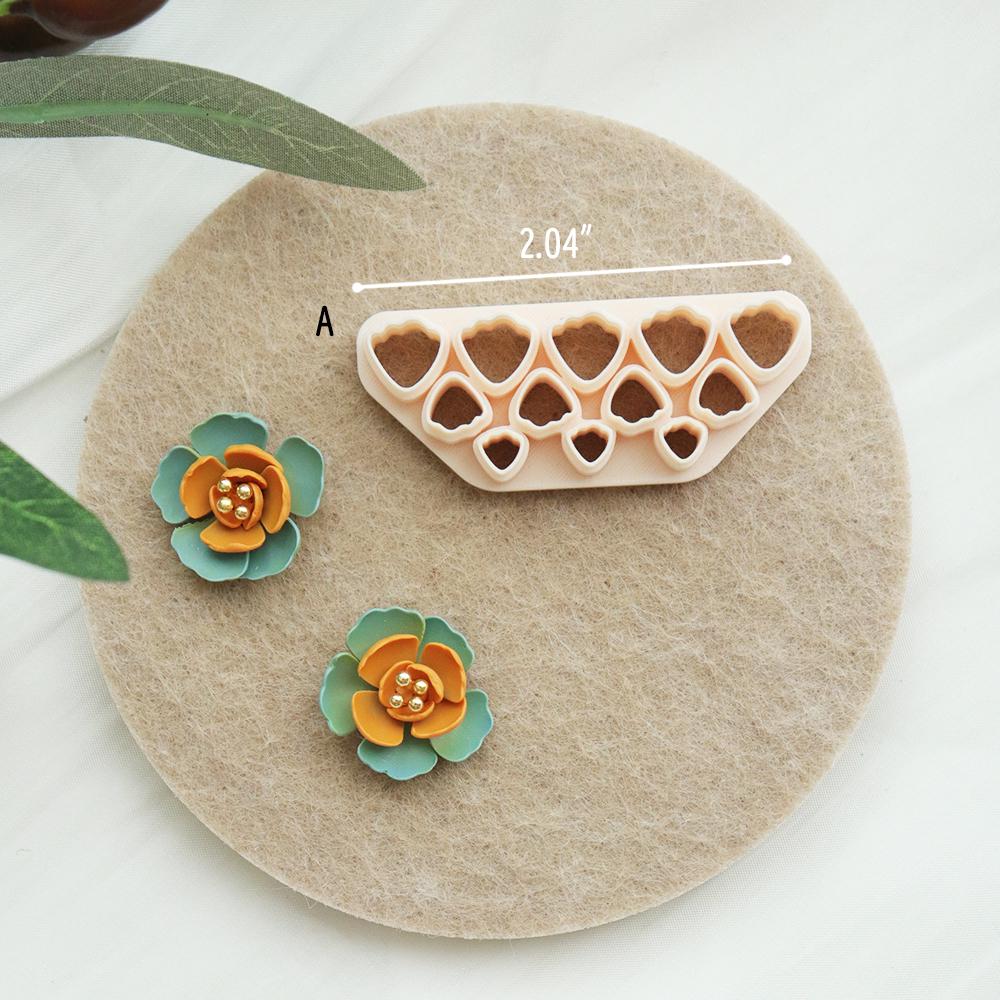 Peony Petal Clay Cutter | Polymer Clay Mold for Floral Earrings & Jewelry Making