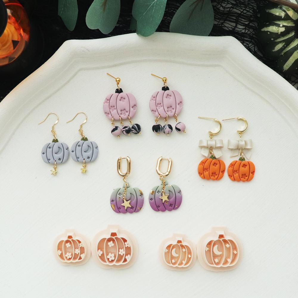 Pumpkin Polymer Clay Cutter Set for Halloween Earrings and Fall Jewelry Making