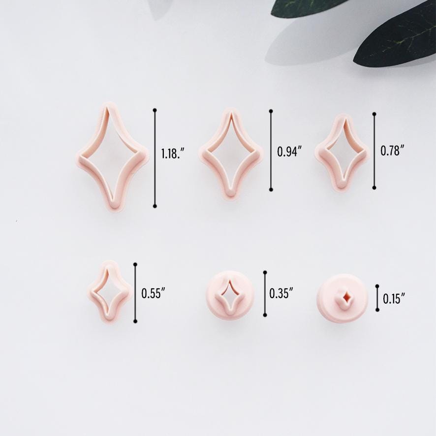 Diamond Sparkle Polymer Clay Cutter Set for Earrings Charms and DIY Jewelry Making