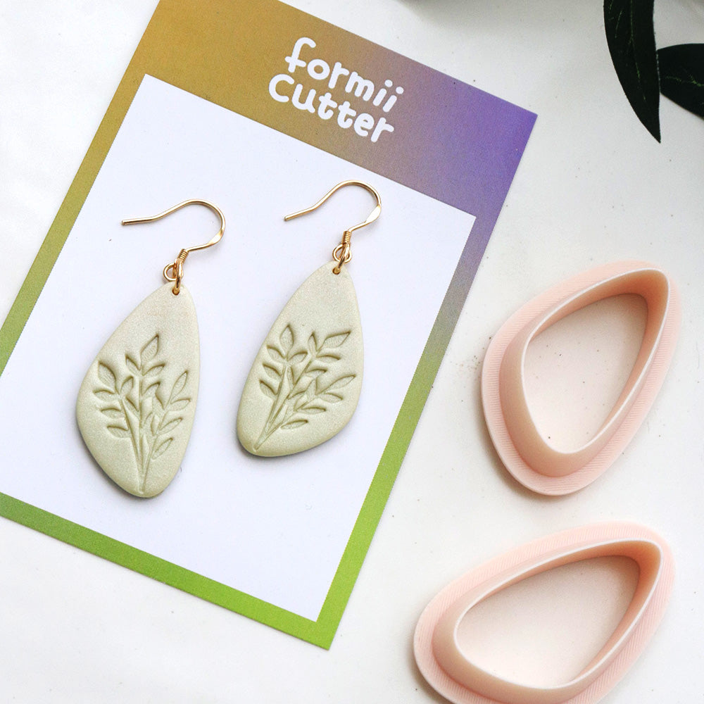 Polymer Clay Frame Cutter – Organic Teardrop Shape for Earrings