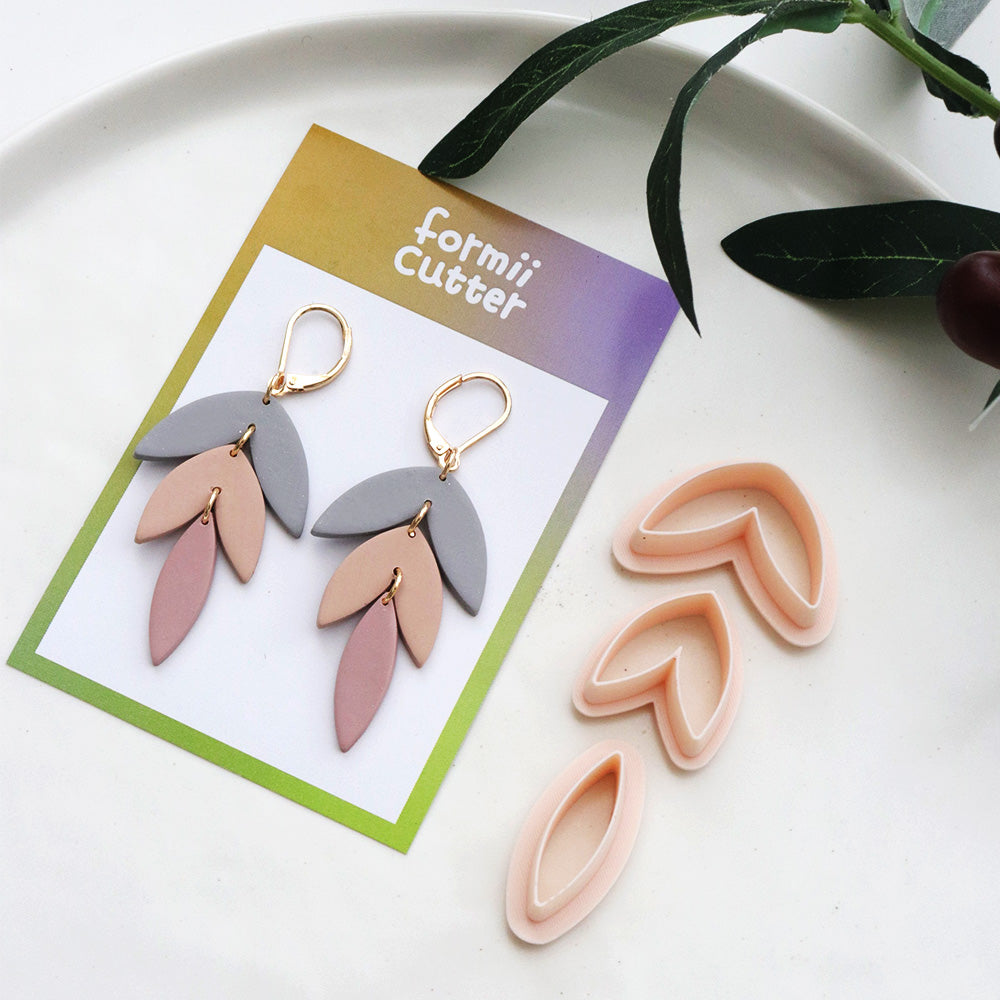 Layered Petal Clay Cutter Set – 3-Piece Modular Floral Shape for Polymer Clay Earrings