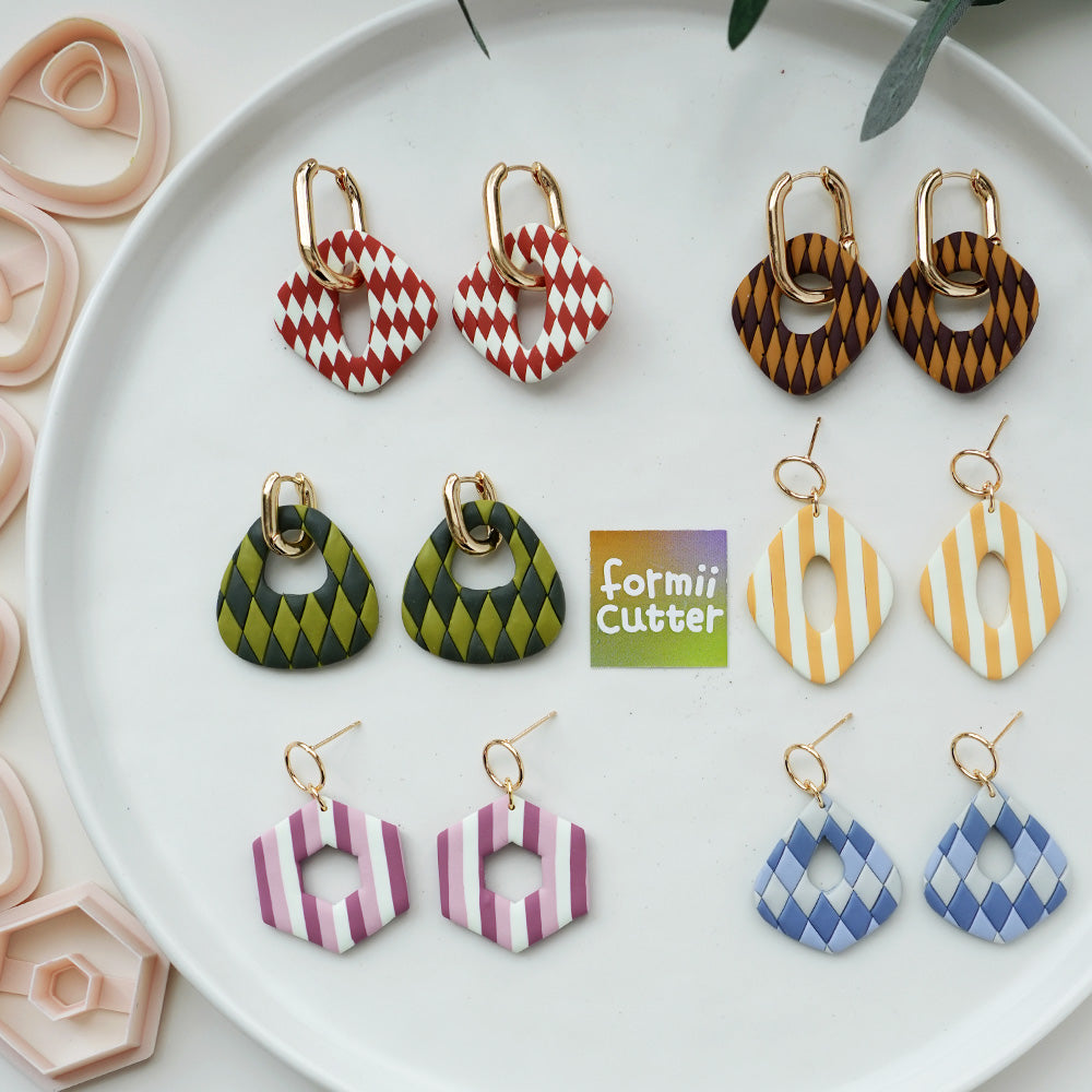 Organic Geometric Earring Polymer Clay Cutters | 6 Shapes