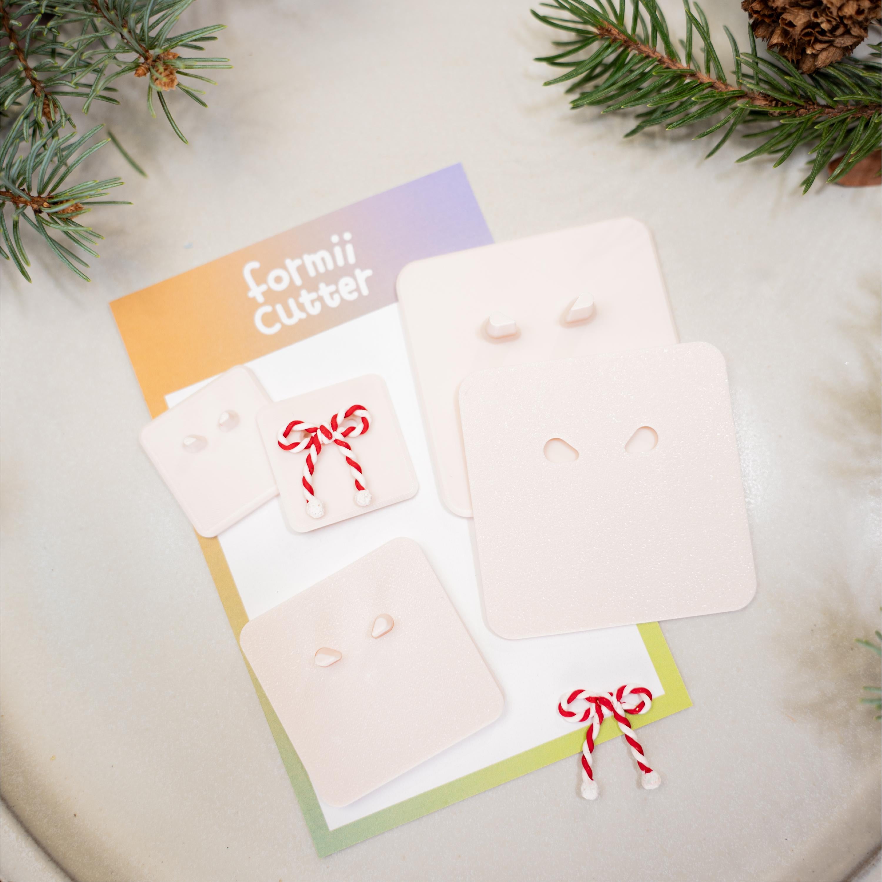 Candy Cane & Bow Polymer Clay Cutters: Holiday Jewelry Making