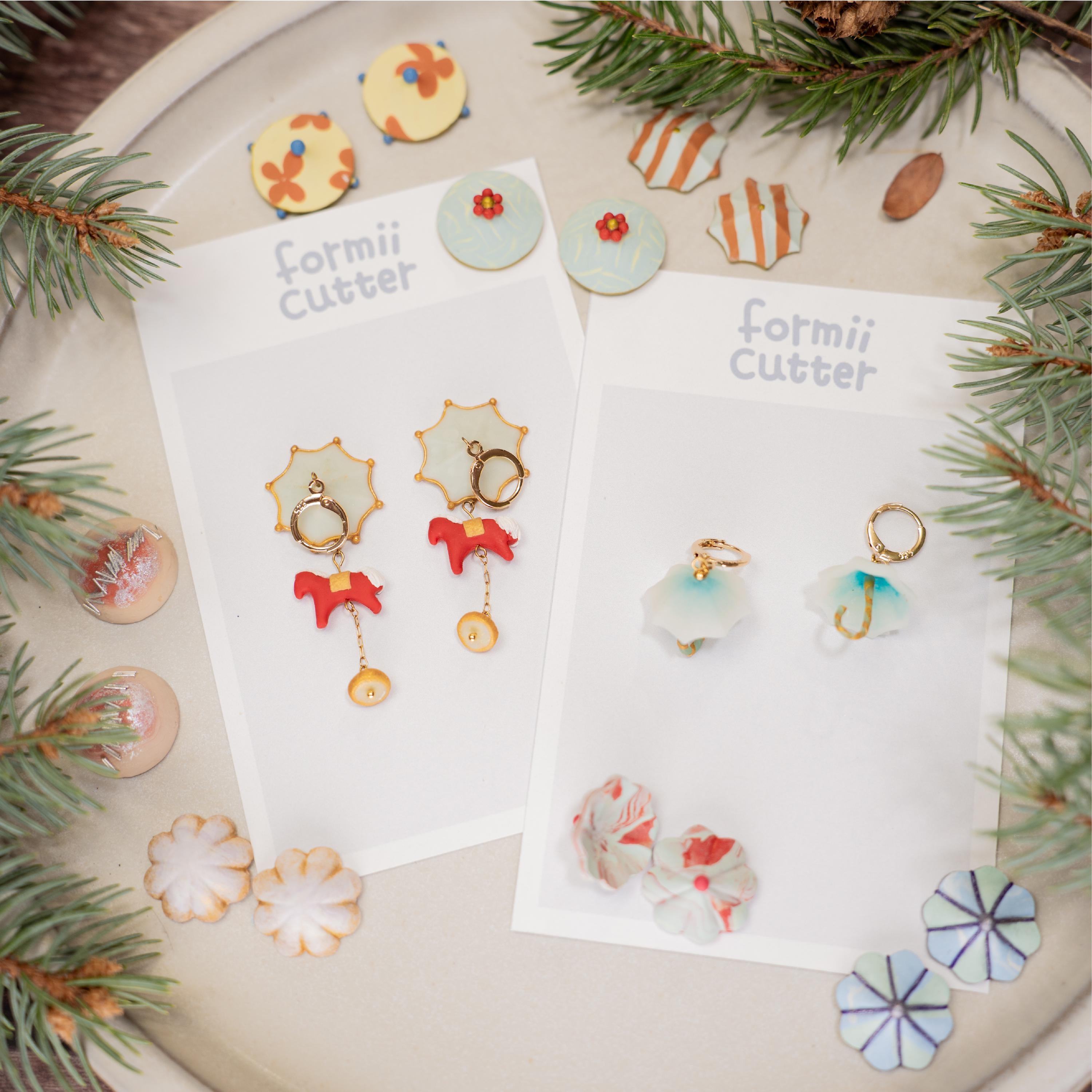 Carousel polymer clay cutter set for earrings and charms