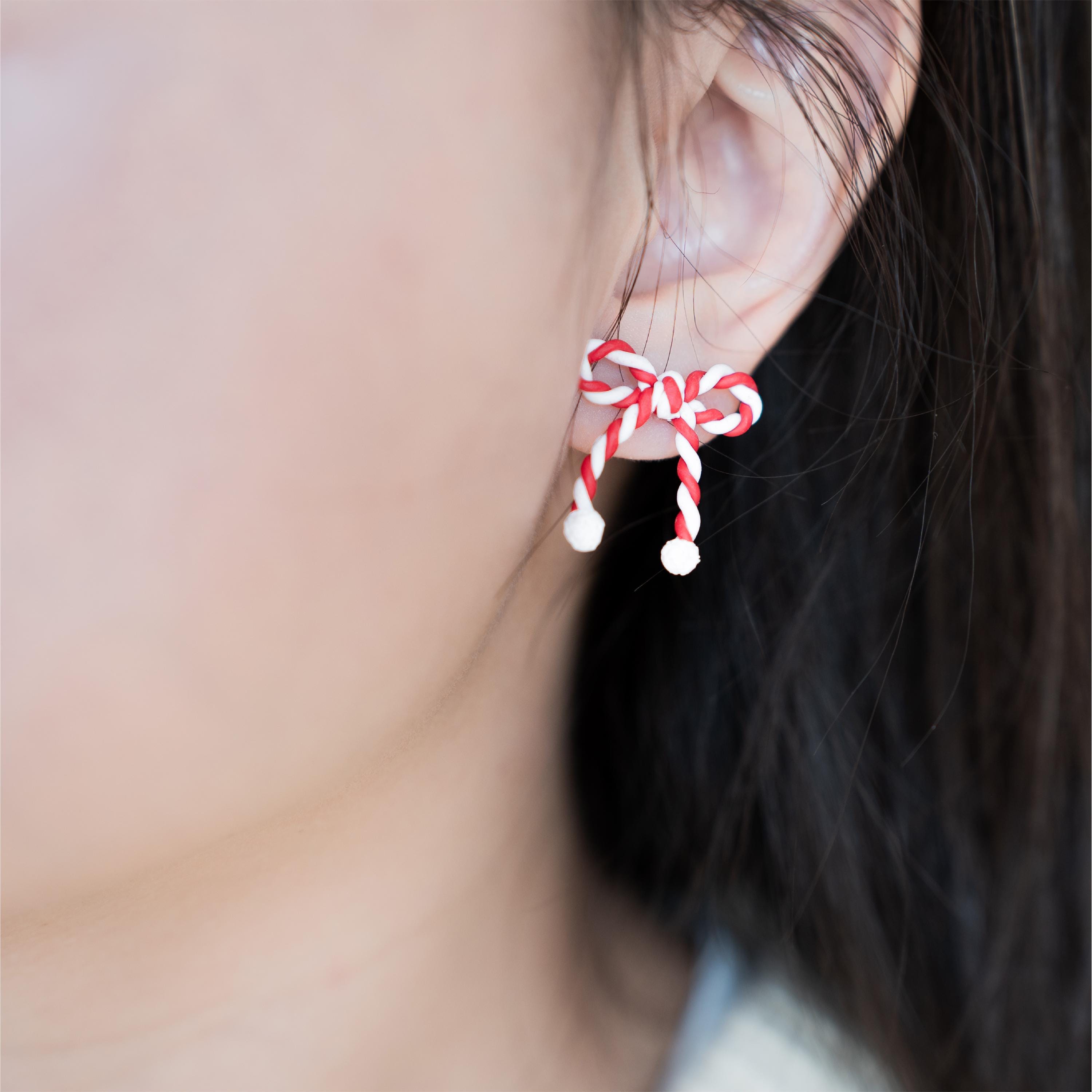 Candy Cane & Bow Polymer Clay Cutters: Holiday Jewelry Making