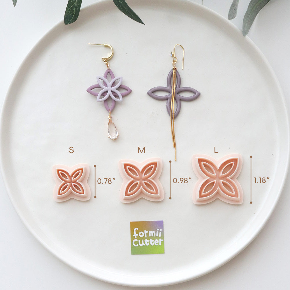 Polymer Clay Flower Cutter Set – Layered Petal Shape for Earrings Jewelry Making
