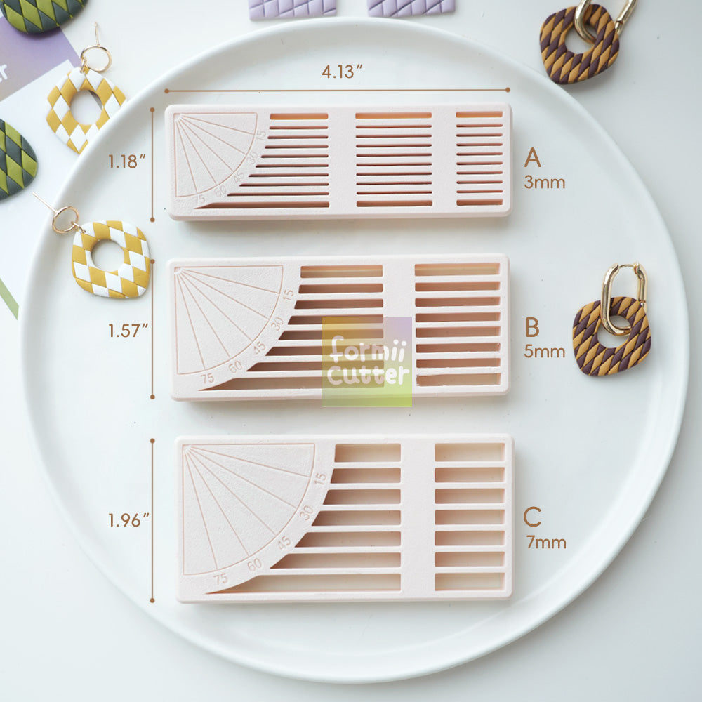 FG084 size chart: 3mm, 5mm and 7mm cutters