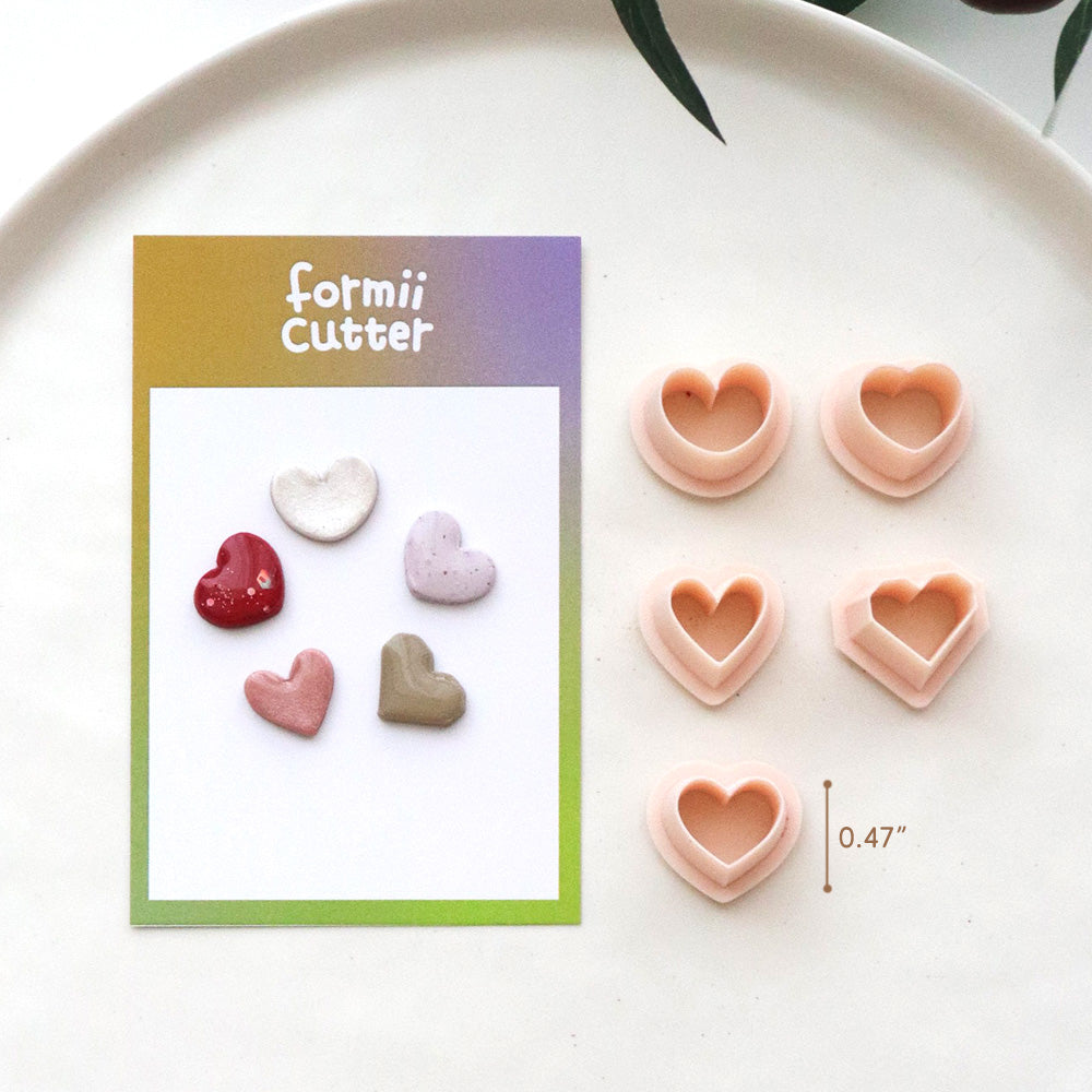 Mini Heart Polymer Clay Cutter Set Small Heart Shape Jewelry Making Tool