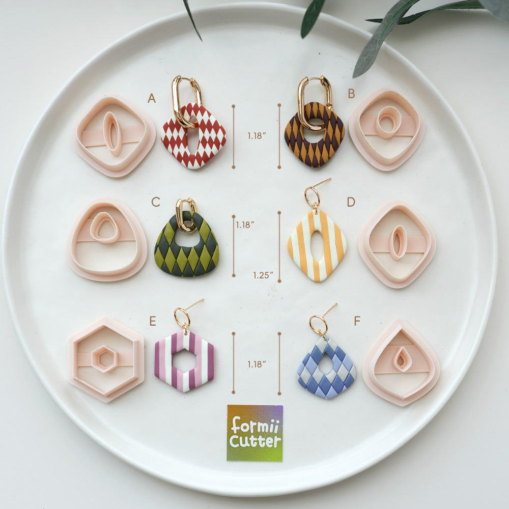 Organic Geometric Earring Polymer Clay Cutters | 6 Shapes