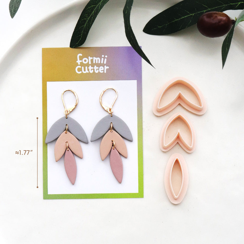 Layered Petal Clay Cutter Set – 3-Piece Modular Floral Shape for Polymer Clay Earrings