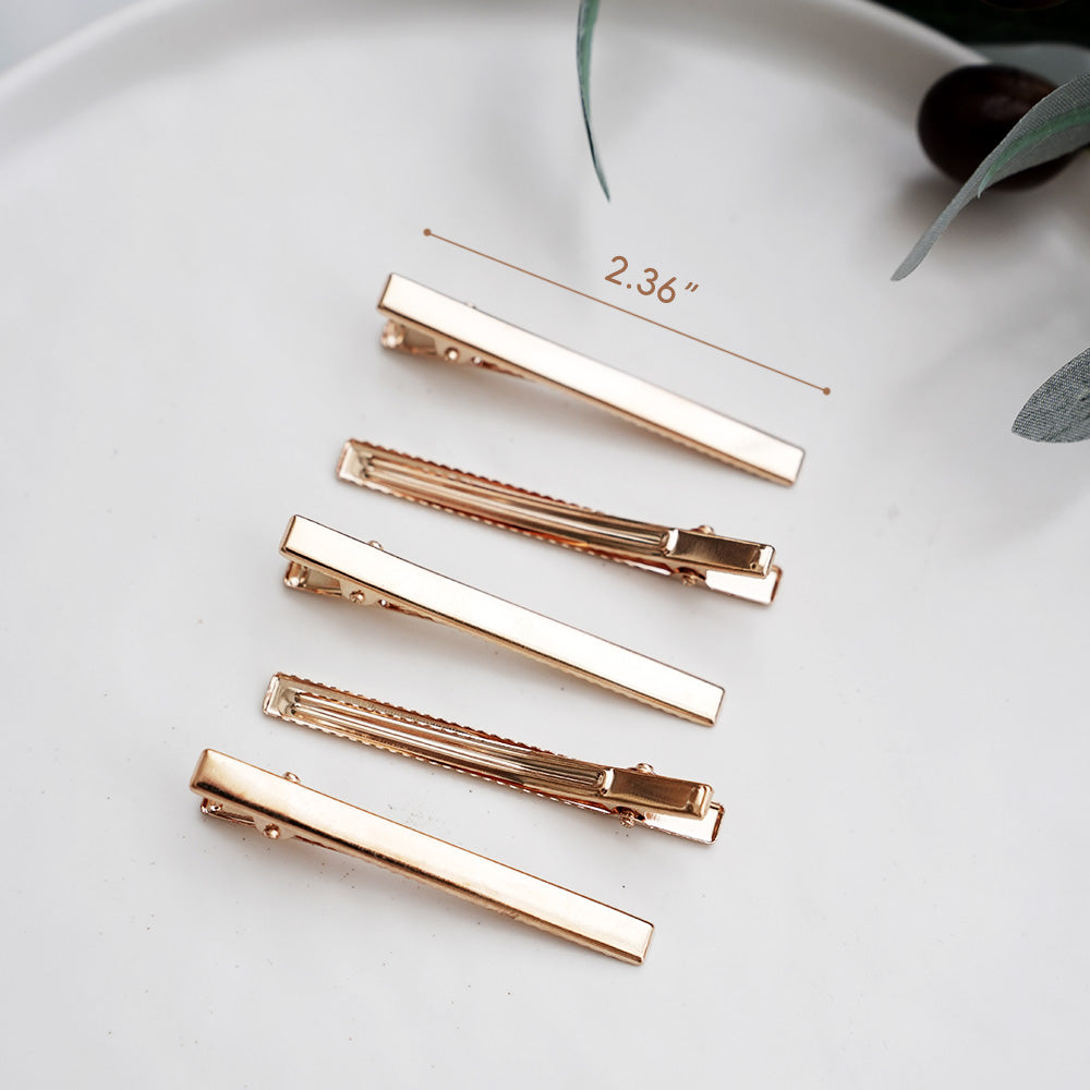 Gold Thin Barrette Hair Clip Blanks