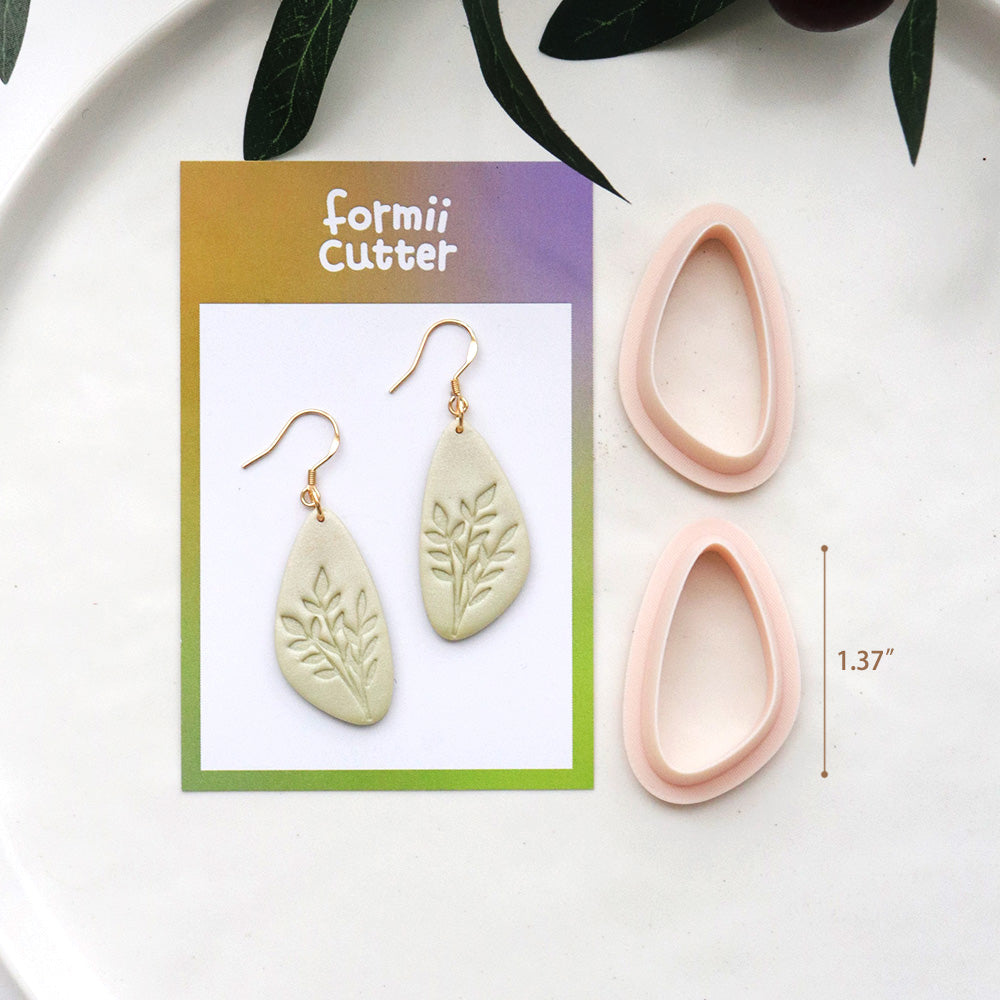 Polymer Clay Frame Cutter – Organic Teardrop Shape for Earrings