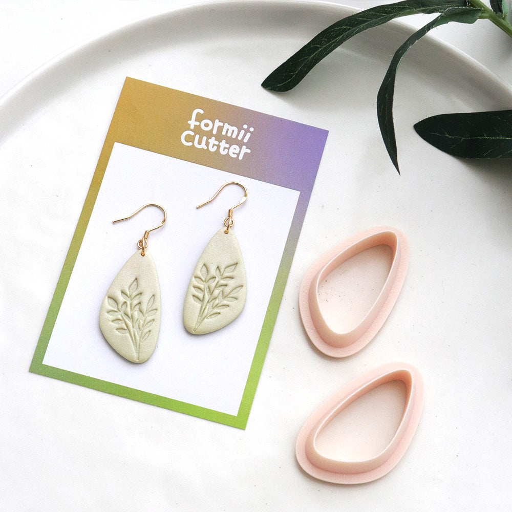 Polymer Clay Frame Cutter – Organic Teardrop Shape for Earrings
