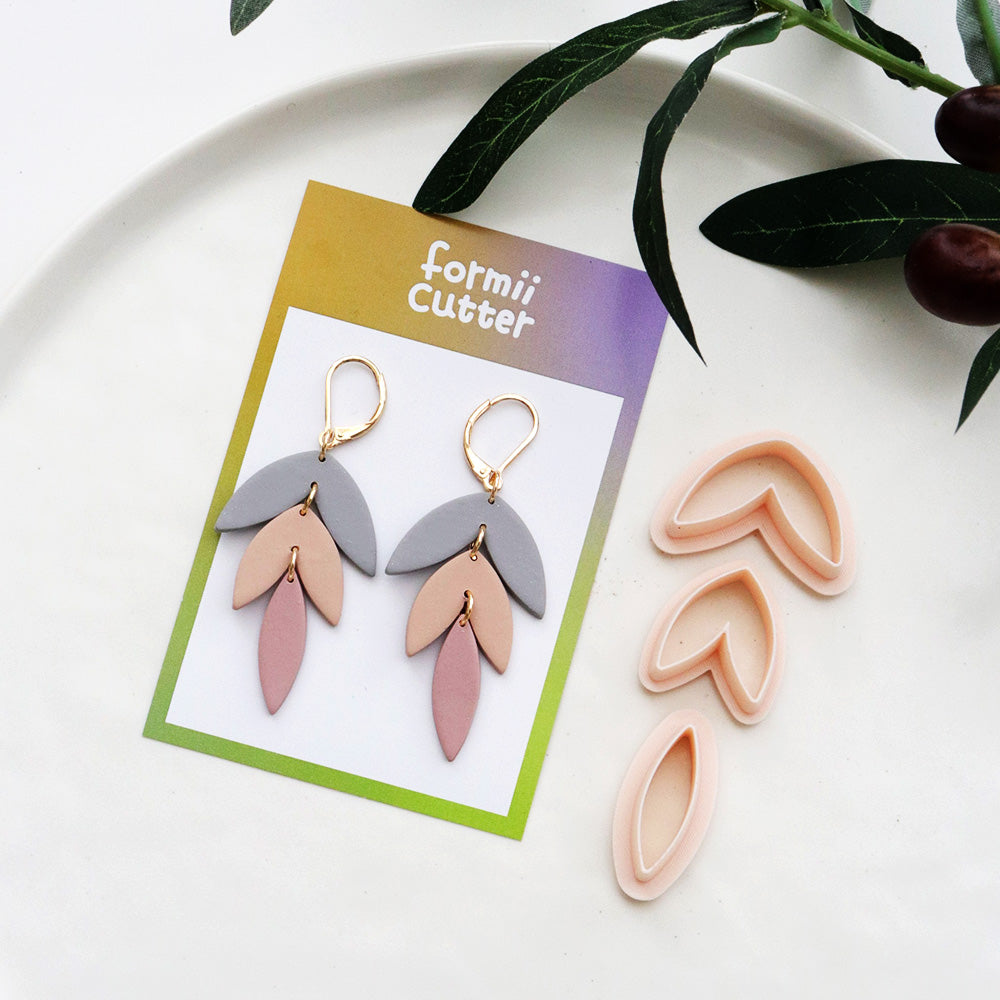 Layered Petal Clay Cutter Set – 3-Piece Modular Floral Shape for Polymer Clay Earrings