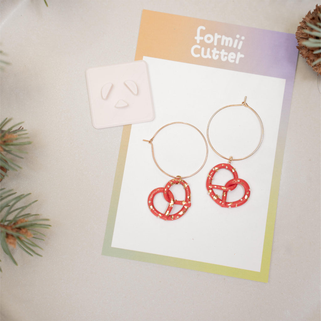 Pretzel polymer clay cutter for earrings and jewelry making – amusement park snack design tool