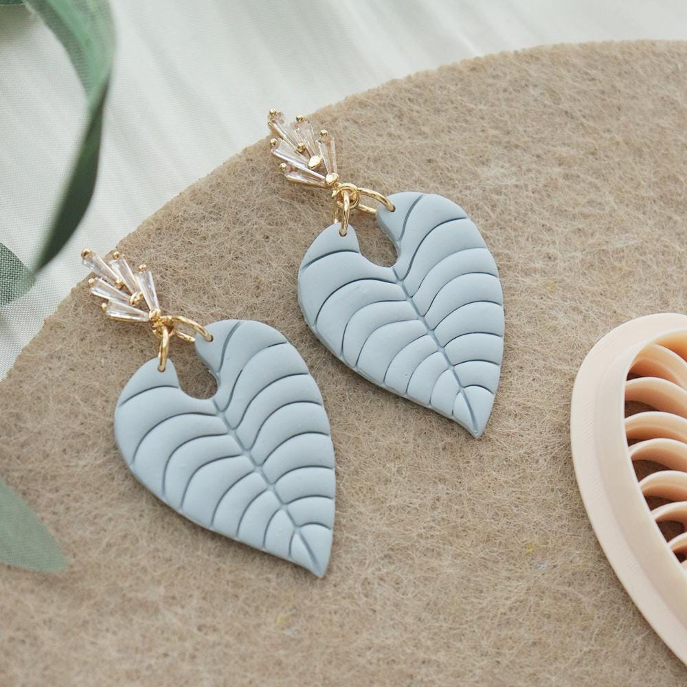 Heart Leaf Clay Cutter Set | Tropical Plant Mold for Polymer Clay Jewelry & Art
