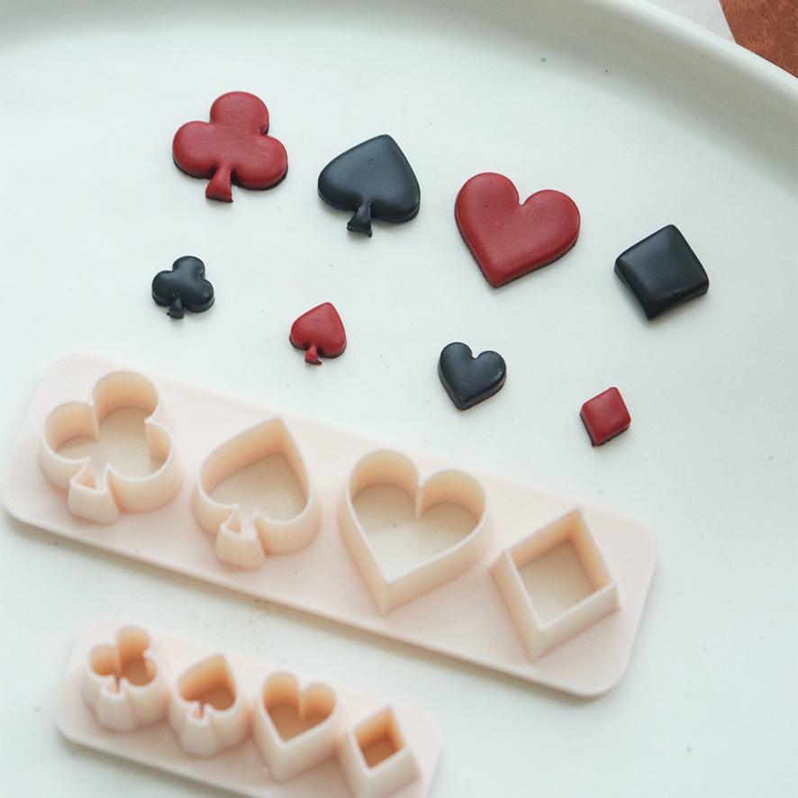 Playing Card Symbol Polymer Clay Cutter Set for Jewelry Making and DIY Crafts