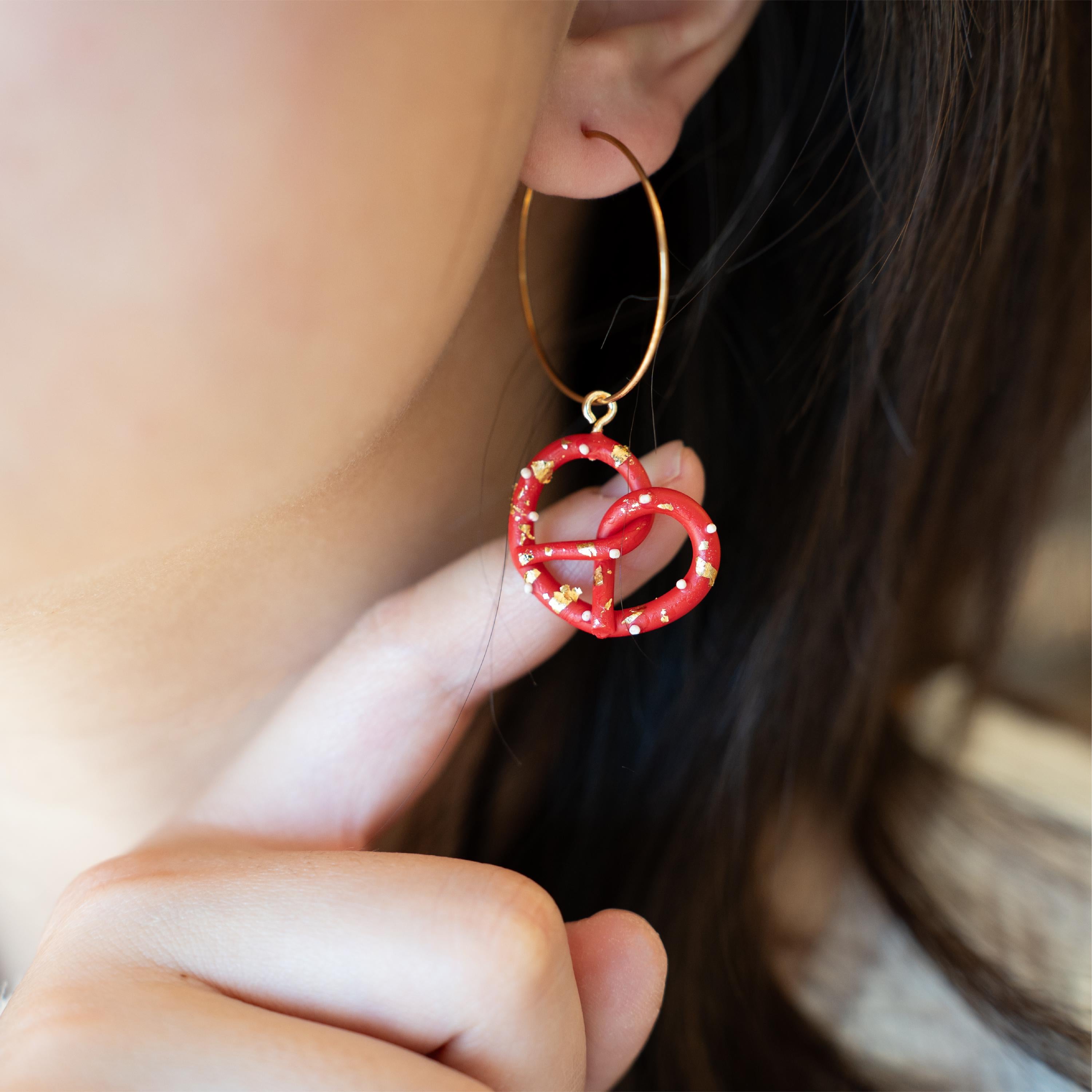 Pretzel polymer clay cutter for earrings and jewelry making – amusement park snack design tool