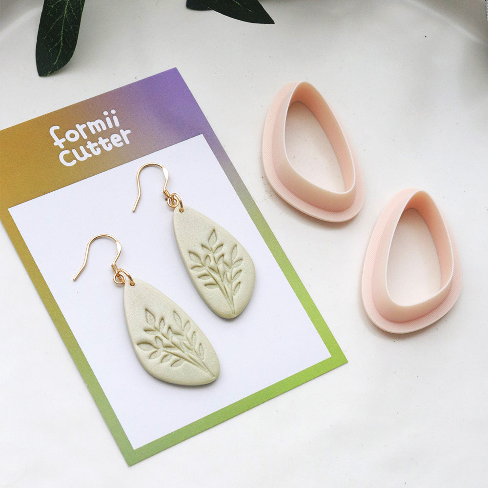 Polymer Clay Frame Cutter – Organic Teardrop Shape for Earrings
