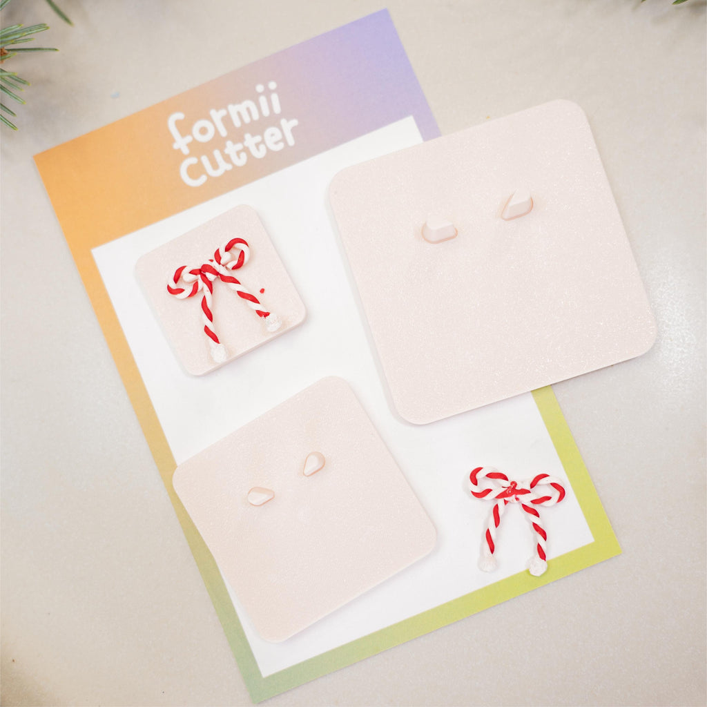 Candy Cane & Bow Polymer Clay Cutters: Holiday Jewelry Making