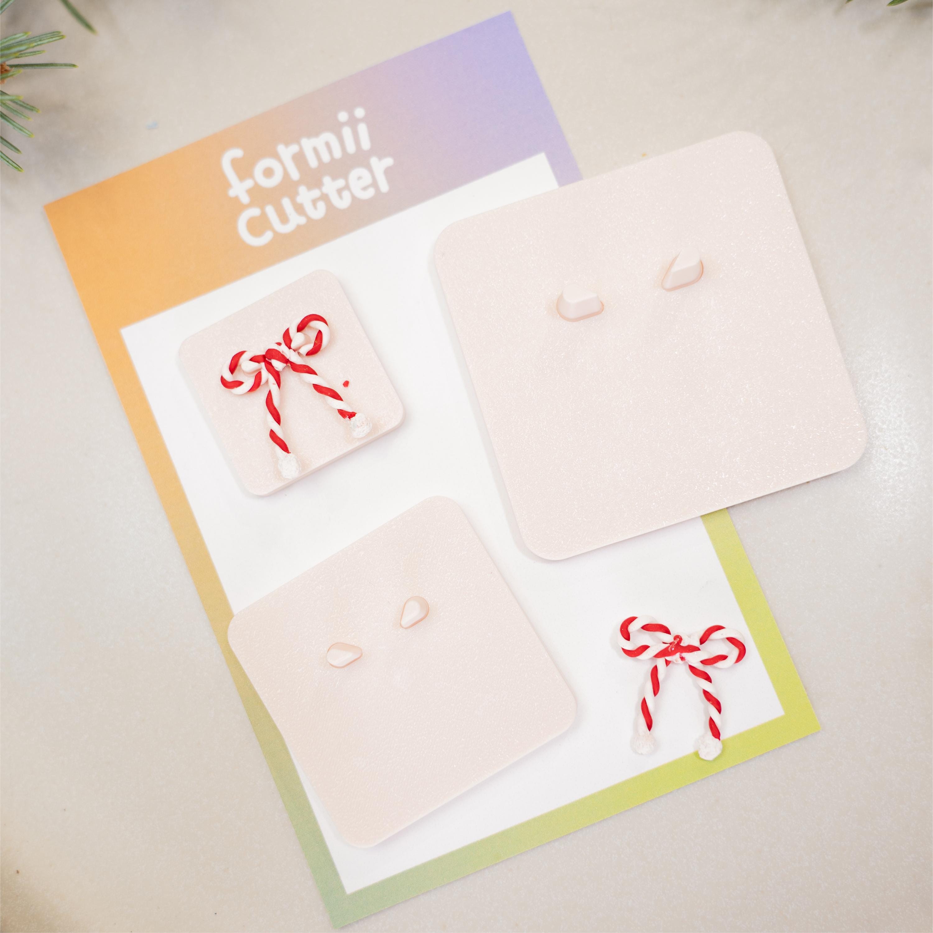 Candy Cane & Bow Polymer Clay Cutters: Holiday Jewelry Making