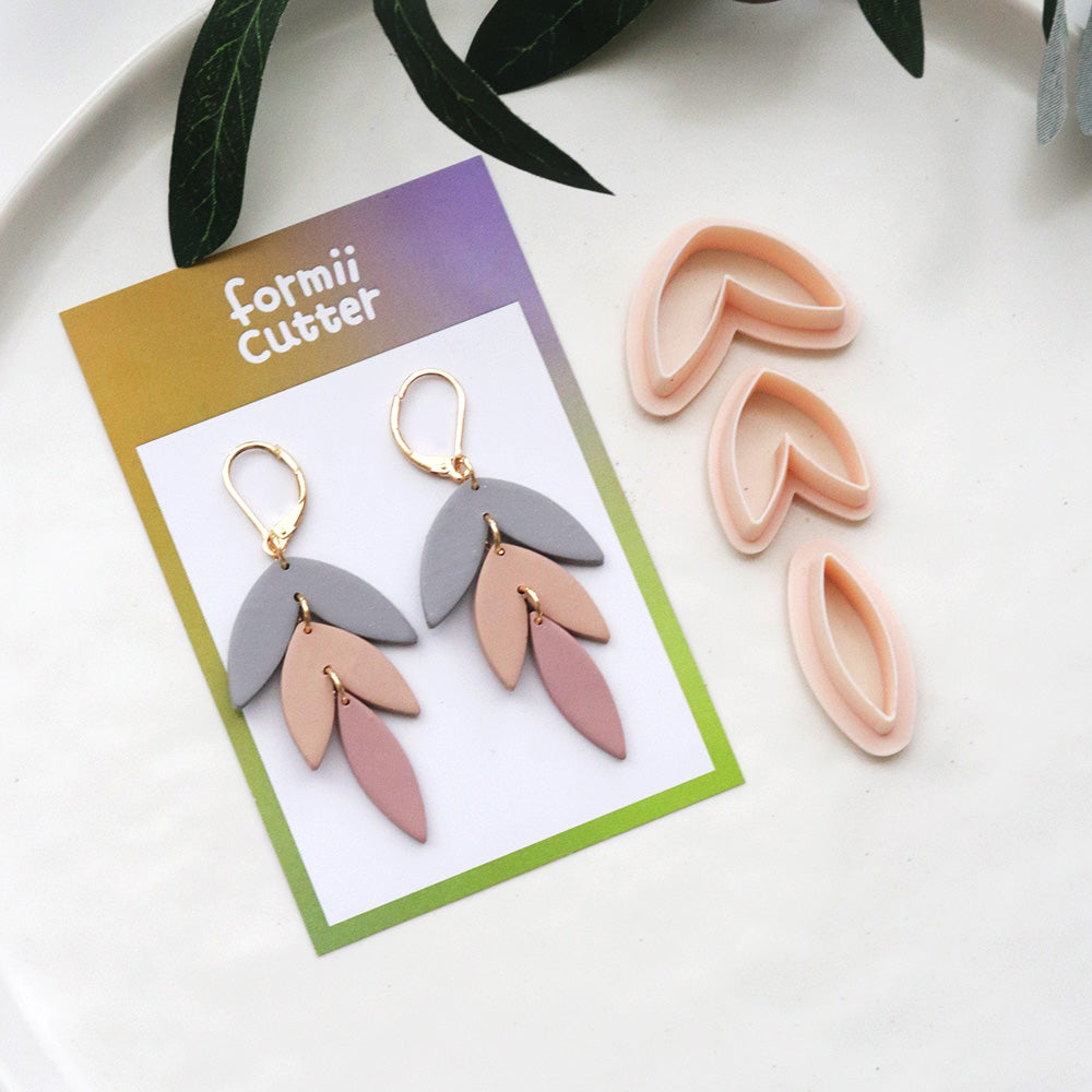 Layered Petal Clay Cutter Set – 3-Piece Modular Floral Shape for Polymer Clay Earrings
