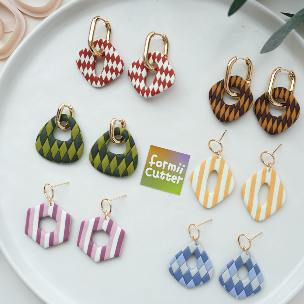 Organic Geometric Earring Polymer Clay Cutters | 6 Shapes