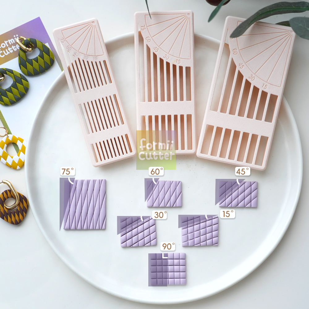 Six-angle polymer clay strip cutter set