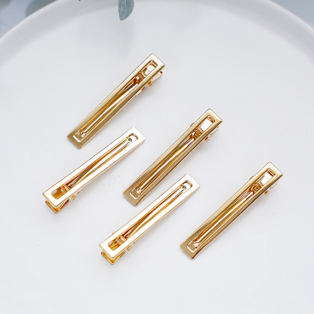 Gold Wide Barrette Hair Clip Blanks