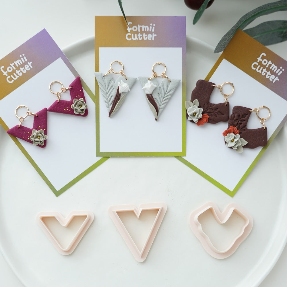 FG081 polymer clay cutter set, three cutter shapes