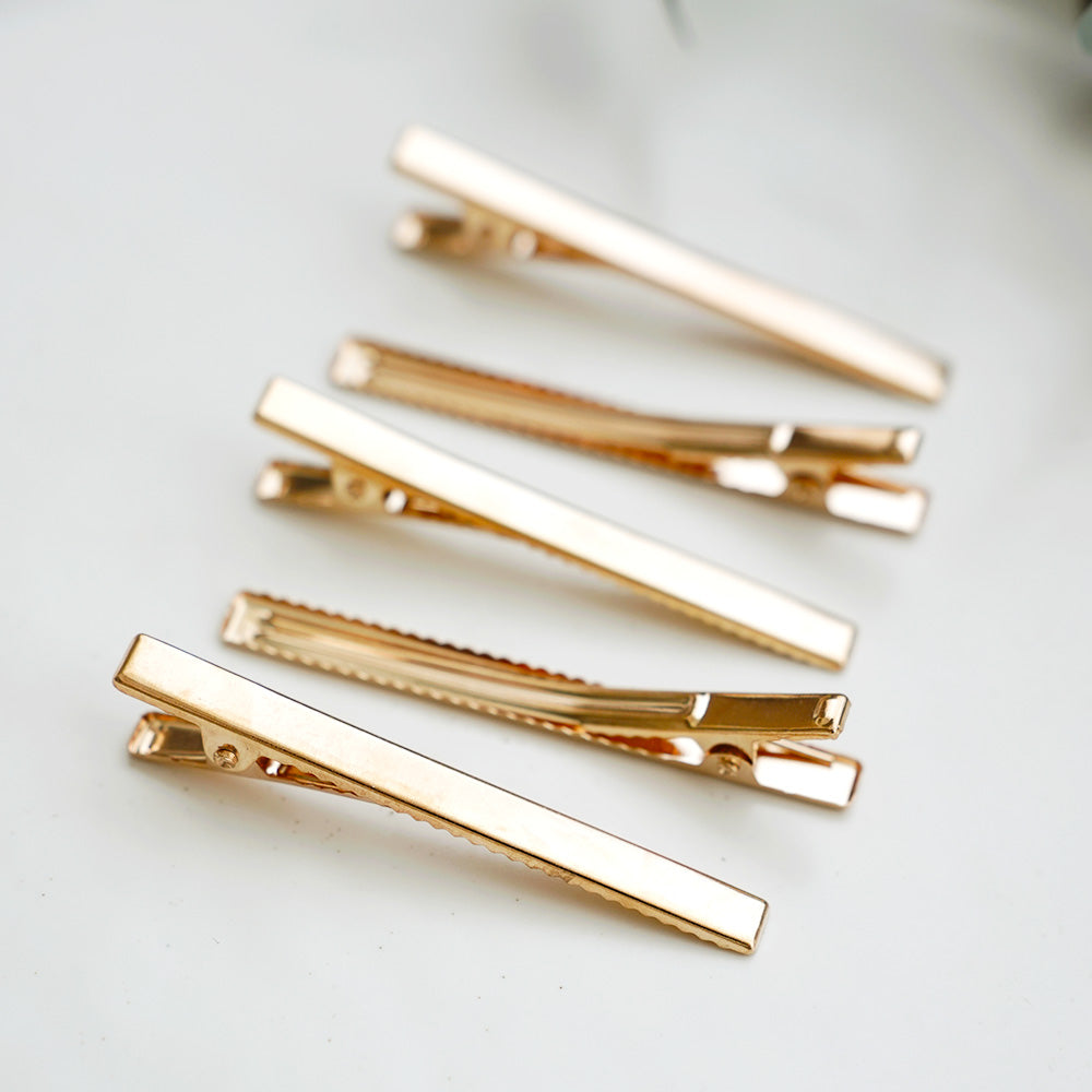 Gold Thin Barrette Hair Clip Blanks