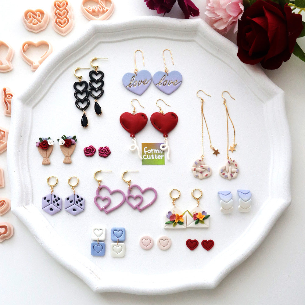 Valentine Polymer Clay Cutter Set Heart Love Shapes Jewelry Making Tool