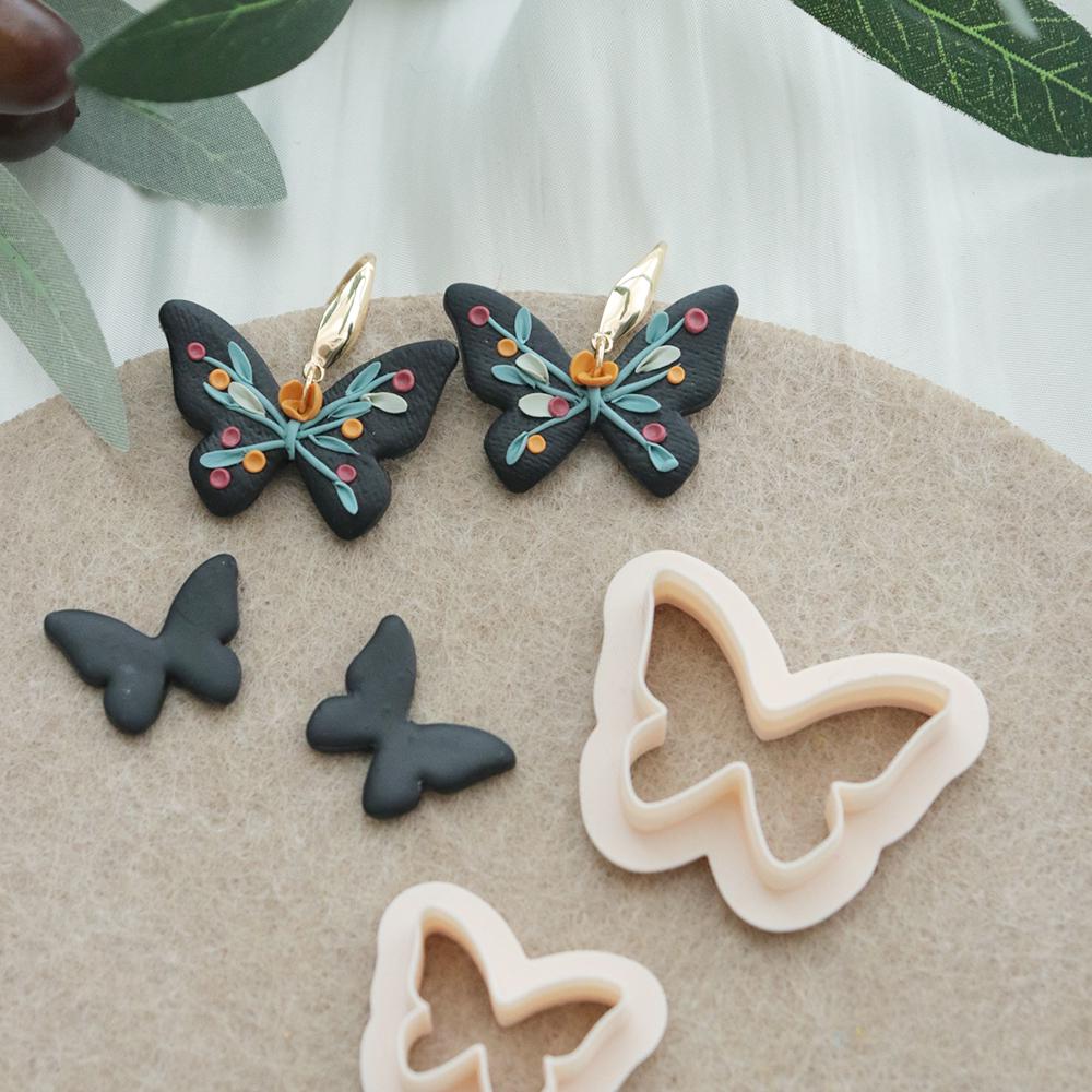 Minimalist Butterfly Clay Cutter | Geometric Mold for Polymer Clay Jewelry