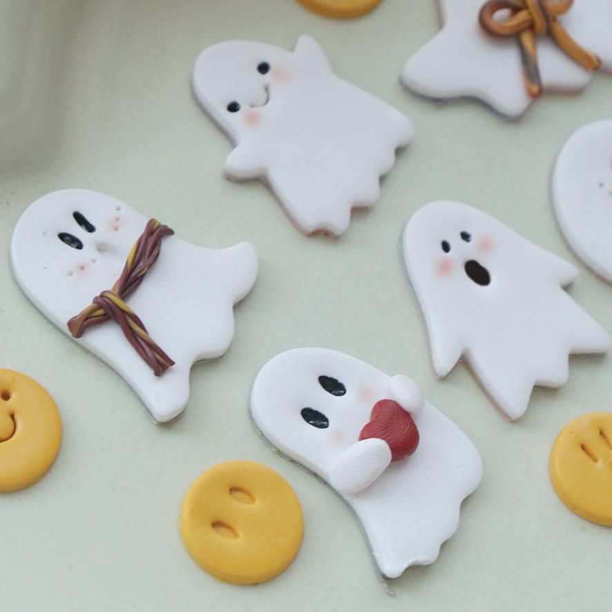 Ghost Polymer Clay Cutter Set: Halloween Earring Face Stamps