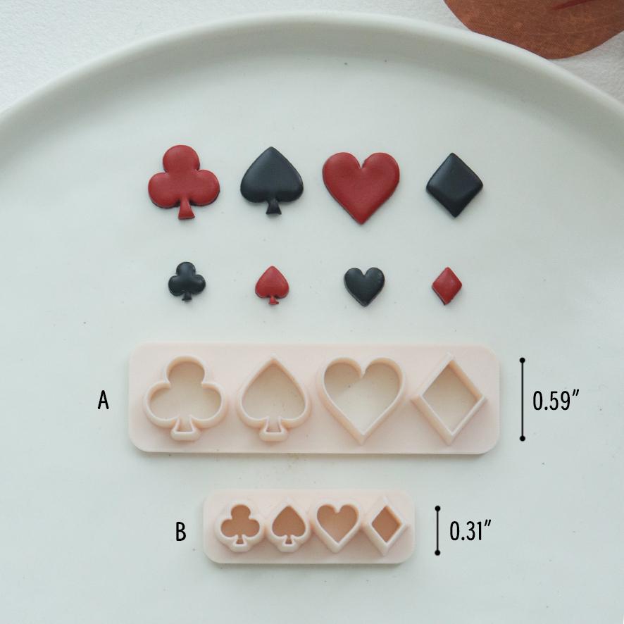Playing Card Symbol Polymer Clay Cutter Set for Jewelry Making and DIY Crafts