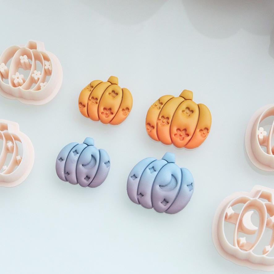 Pumpkin Polymer Clay Cutter Set for Halloween Earrings and Fall Jewelry Making