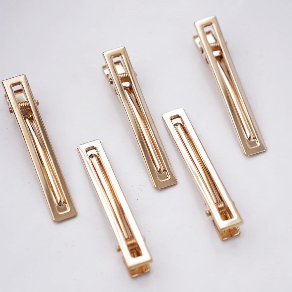 Gold Wide Barrette Hair Clip Blanks