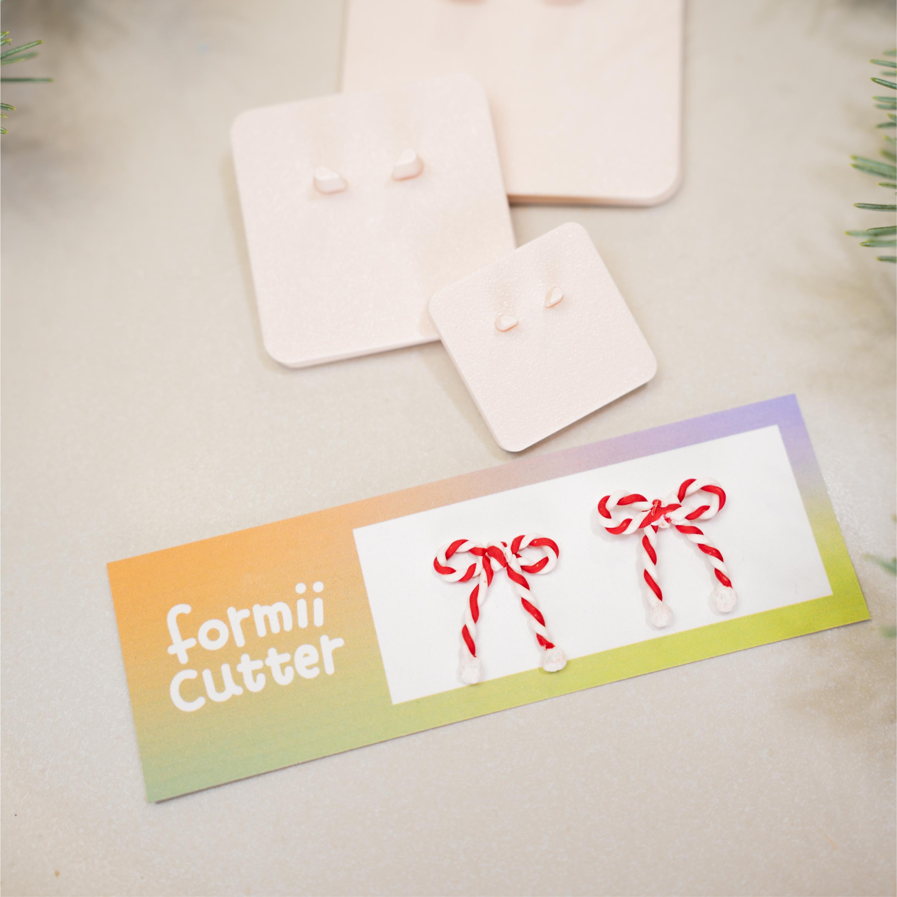 Candy Cane & Bow Polymer Clay Cutters: Holiday Jewelry Making